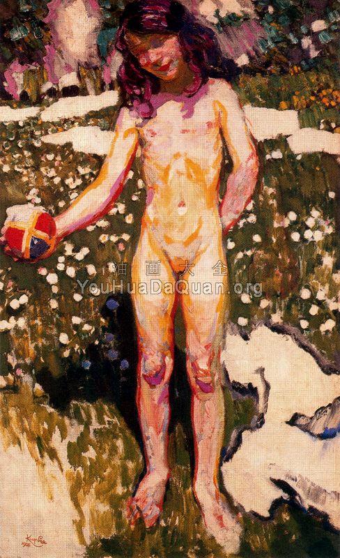 The Little Girl with a Ball - 弗朗齐歇克·库普卡